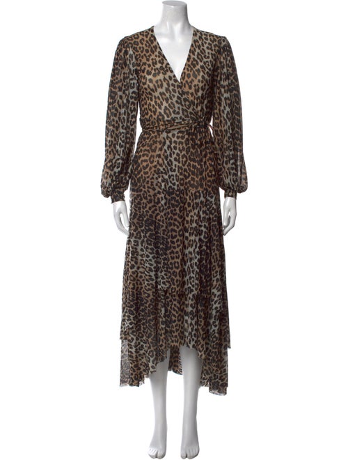 Ganni Animal Print Long Dress