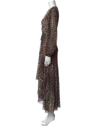 Ganni Animal Print Long Dress