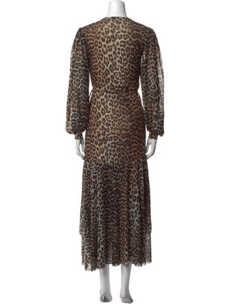 Ganni Animal Print Long Dress