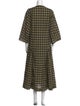 Ganni Plaid Print Long Dress