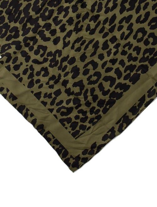 Ganni Silk Animal Print Scarf