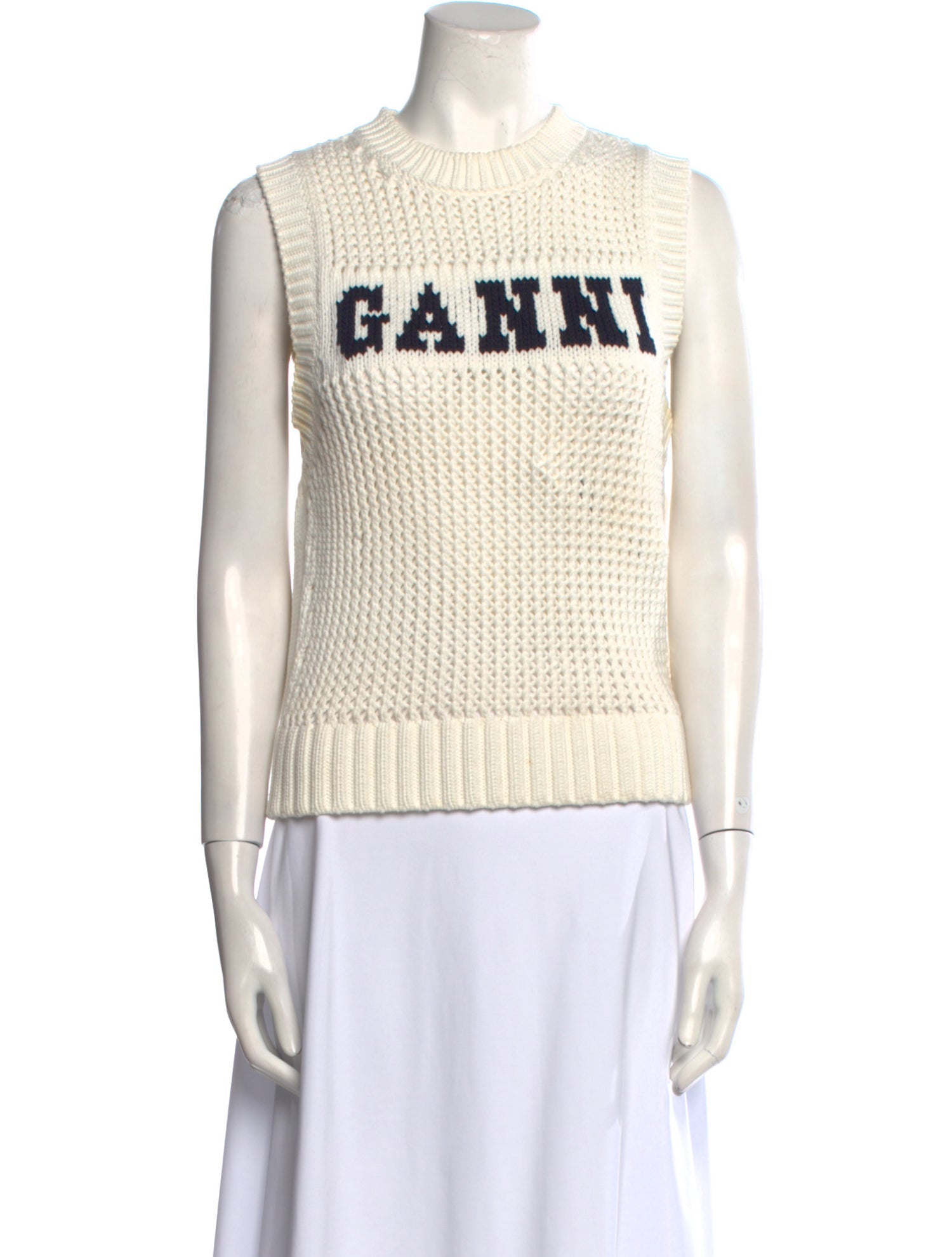 Ganni Graphic Print Crew Neck Sweater