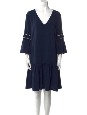 Ganni V-Neck Knee-Length Dress