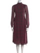 Ganni Plaid Print Midi Length Dress