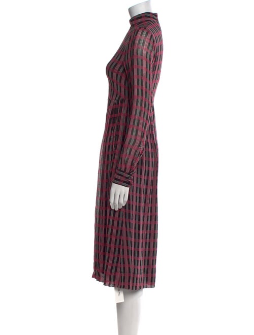 Ganni Plaid Print Midi Length Dress