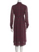 Ganni Plaid Print Midi Length Dress