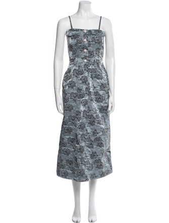 Ganni Floral Print Long Dress