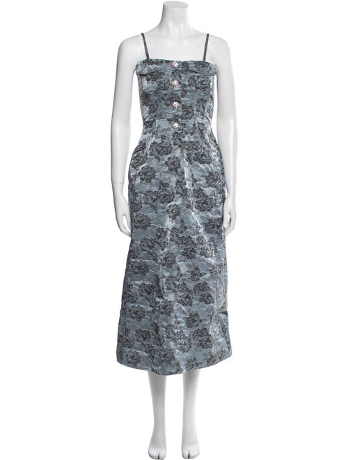 Ganni Floral Print Long Dress