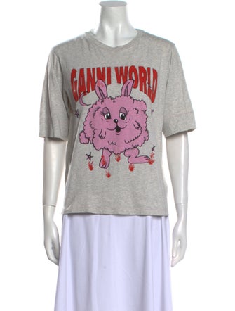 Ganni Graphic Print Crew Neck T-Shirt