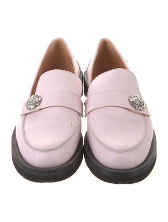 Ganni Leather Whipstitch Trim Loafers