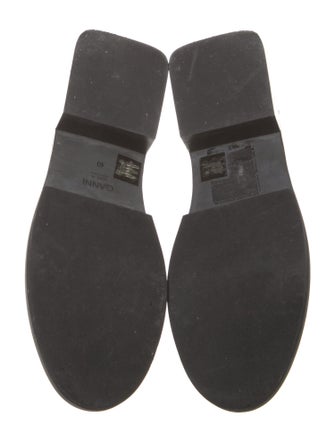 Ganni Leather Whipstitch Trim Loafers