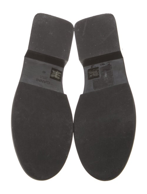 Ganni Leather Whipstitch Trim Loafers