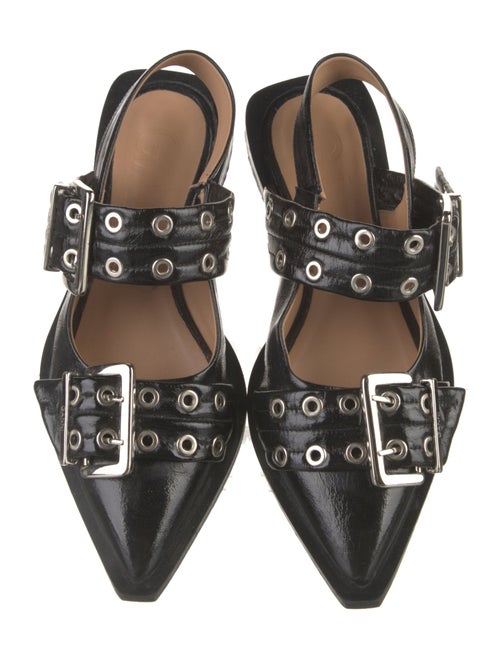 Ganni Patent Leather Slingback Flats