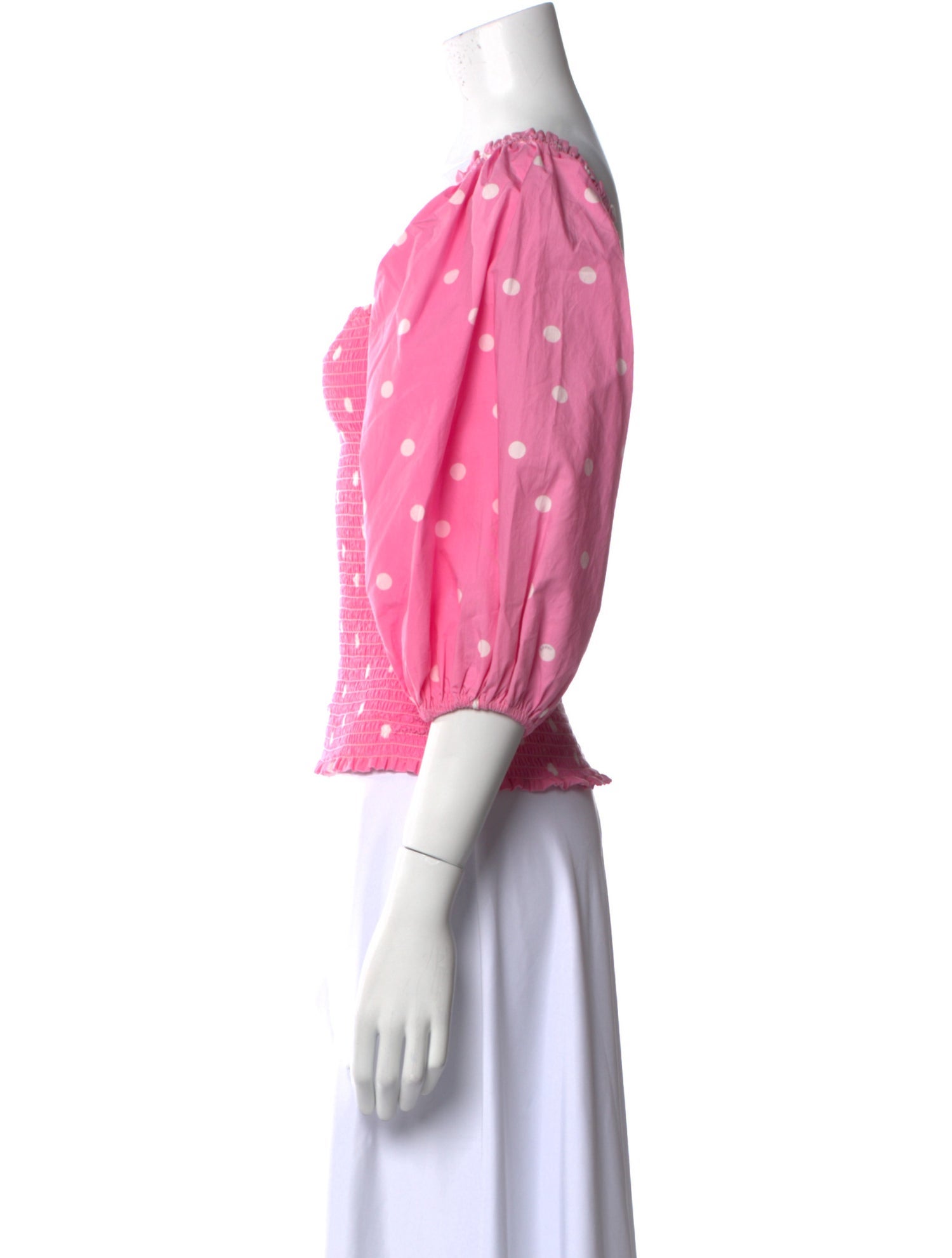 Ganni Polka Dot Print Square Neckline Crop Top w/ Tags