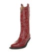 Ganni Leather Patterned Western Boots