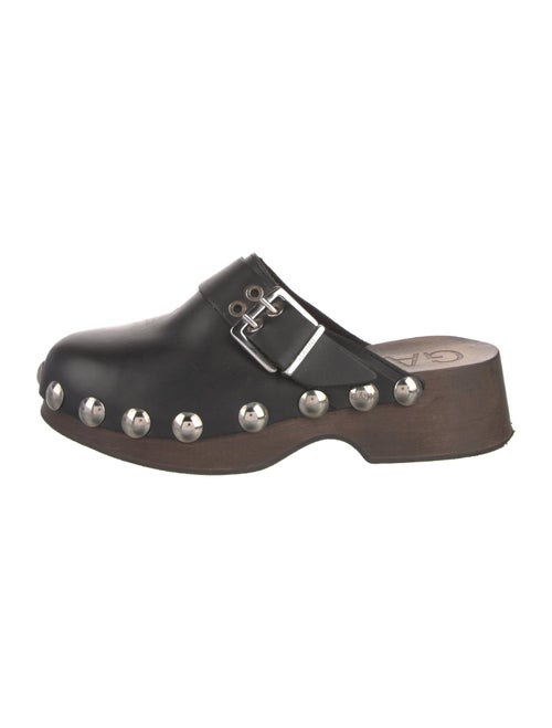 Ganni Leather Studded Accents Slides