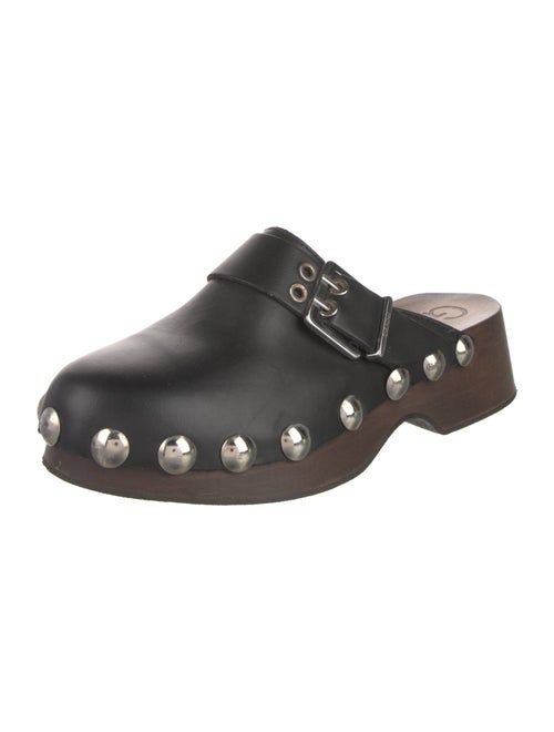 Ganni Leather Studded Accents Slides