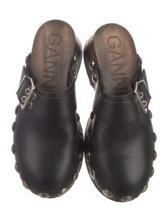 Ganni Leather Studded Accents Slides