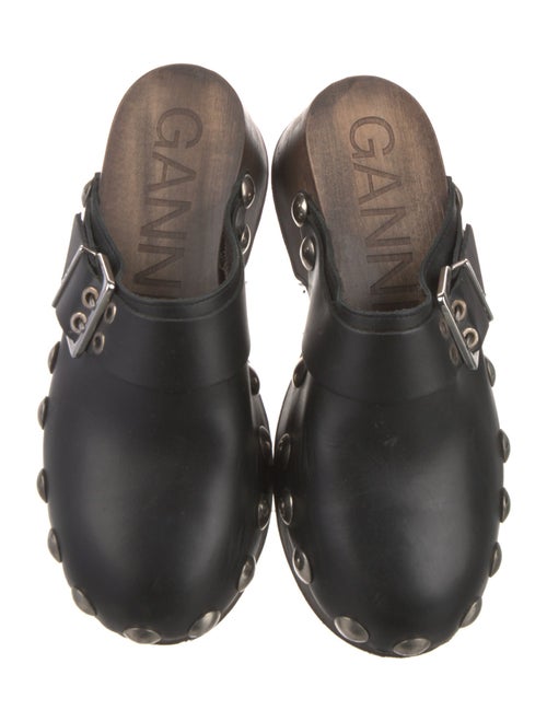 Ganni Leather Studded Accents Slides