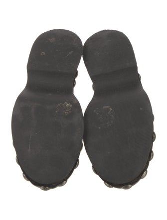 Ganni Leather Studded Accents Slides