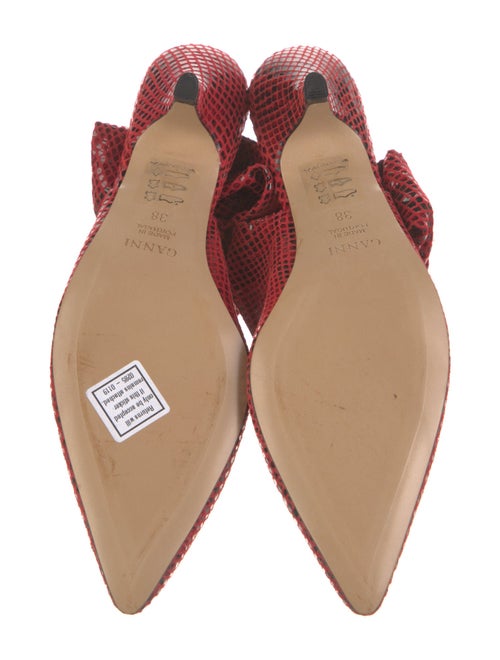 Ganni Leather Animal Print Slingback Pumps