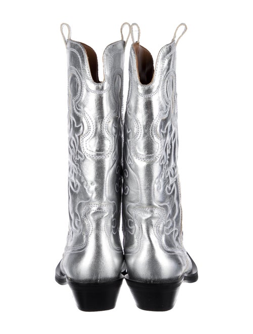 Ganni Leather Western Boots