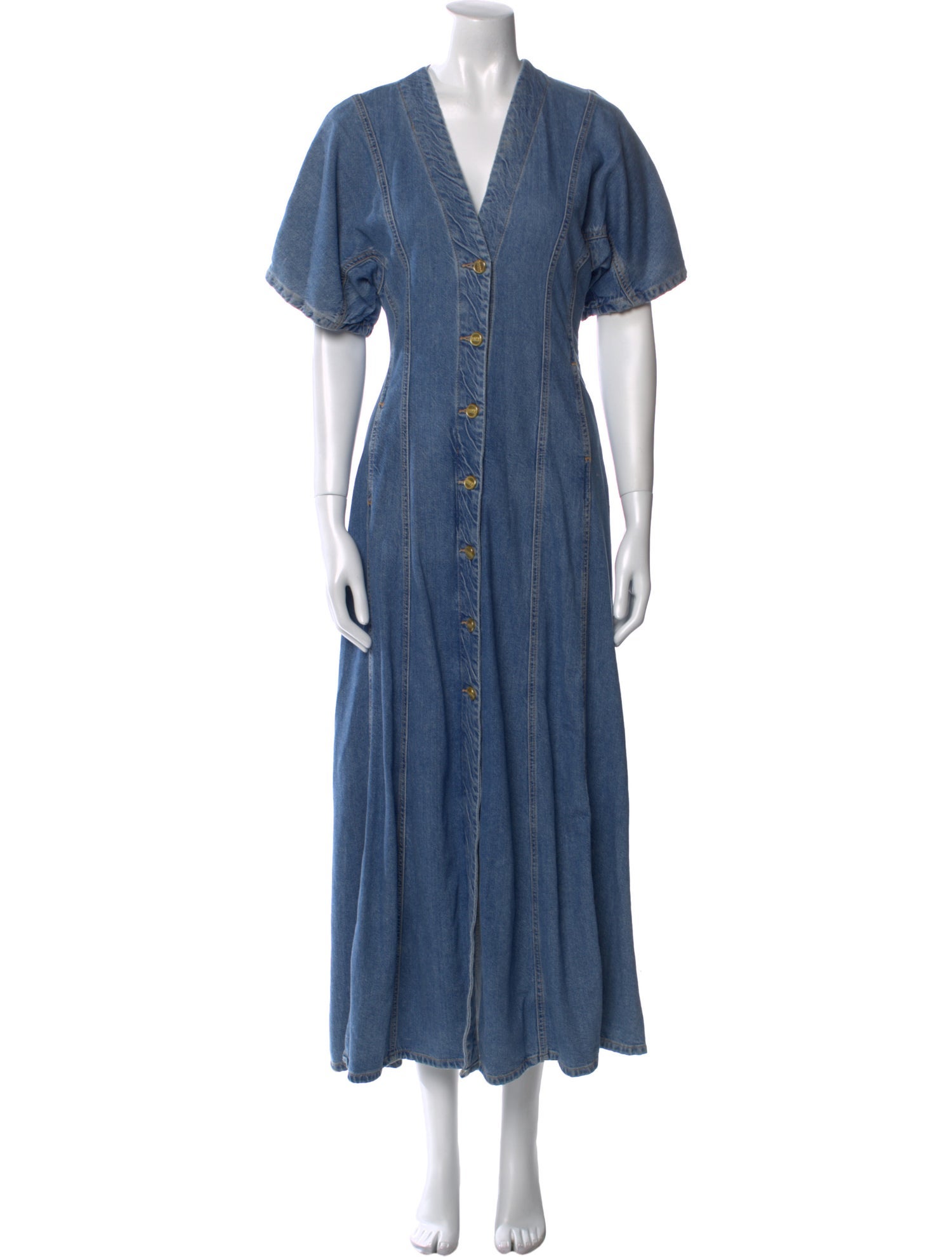 Ganni V-Neck Long Dress