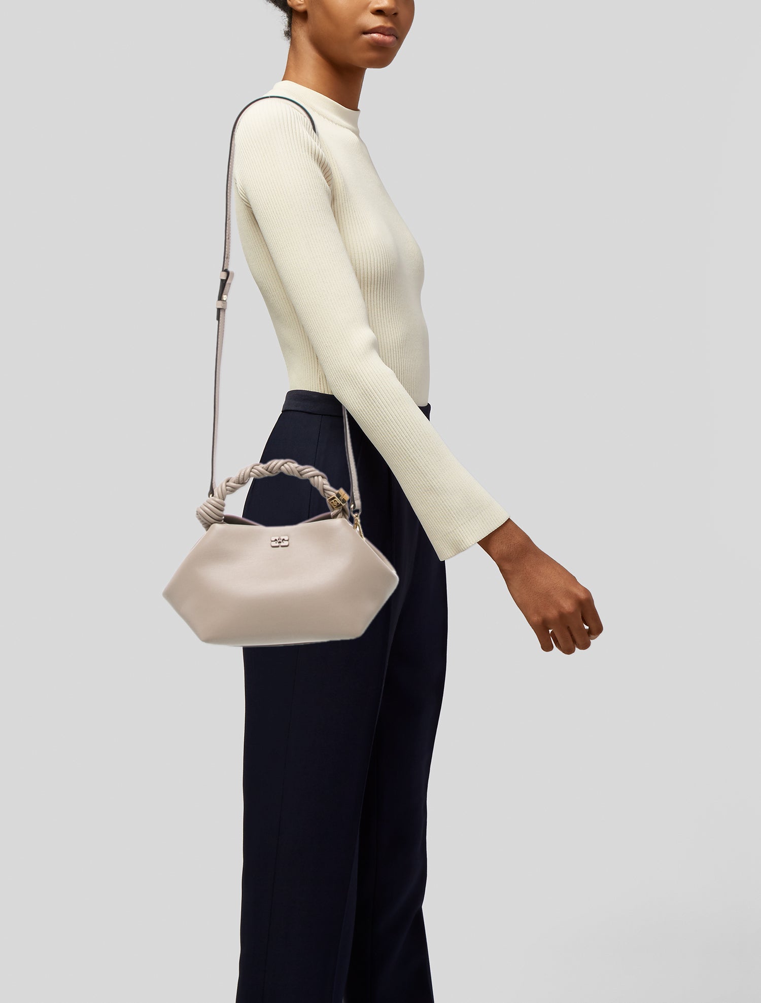 Ganni Leather Top Handle Bag