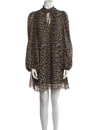 Ganni Animal Print Mini Dress