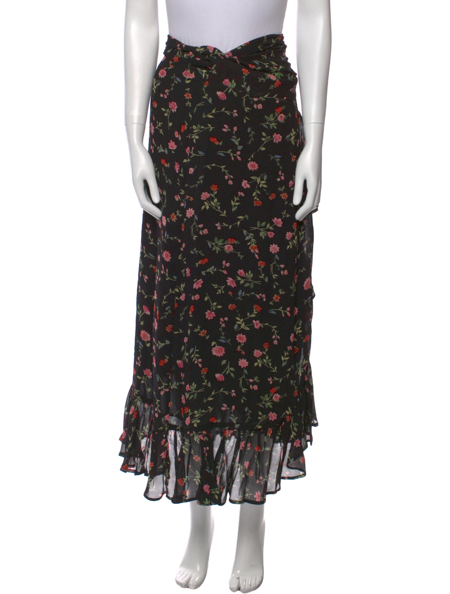 Ganni Floral Print Midi Length Skirt