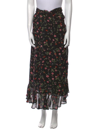 Ganni Floral Print Midi Length Skirt