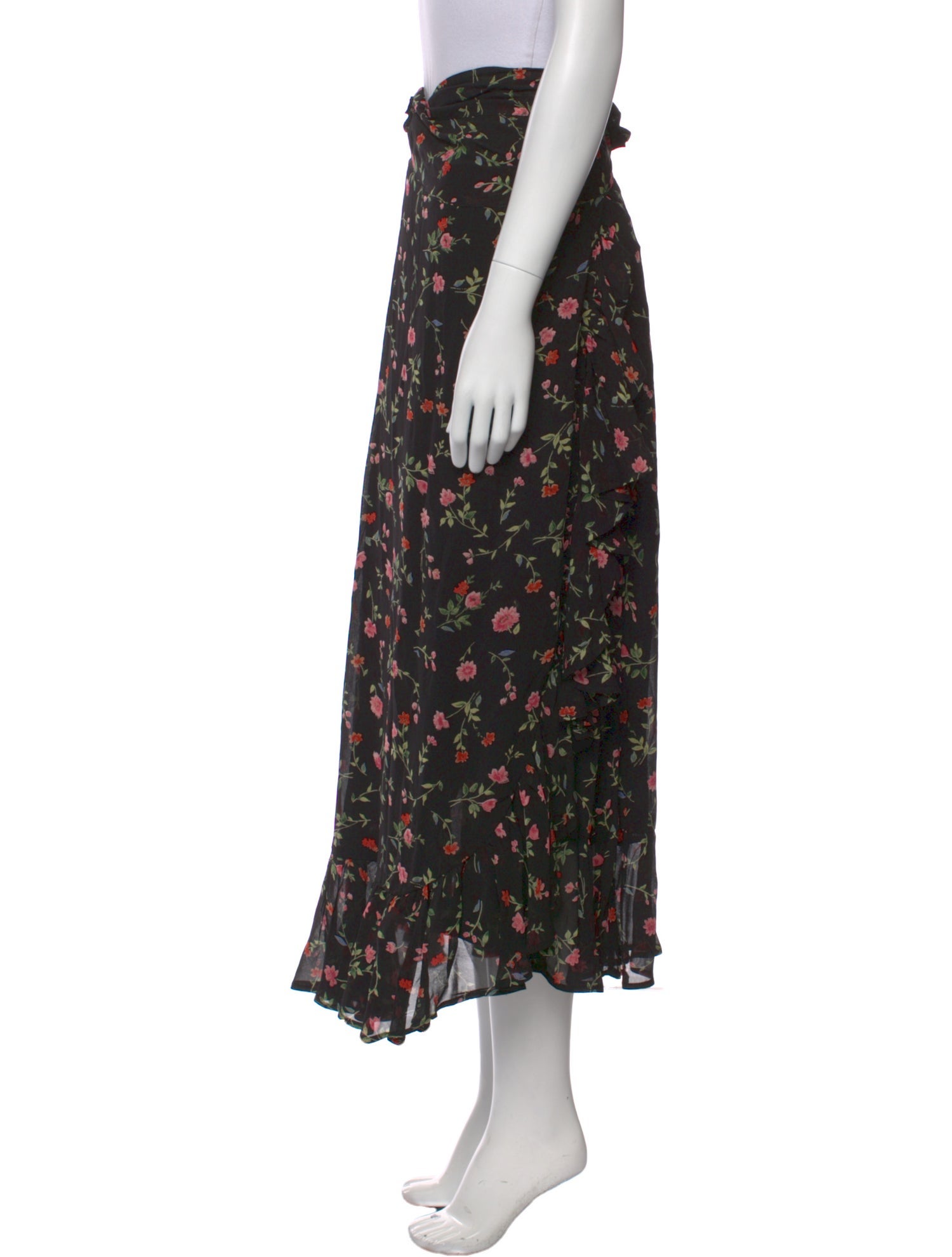 Ganni Floral Print Midi Length Skirt