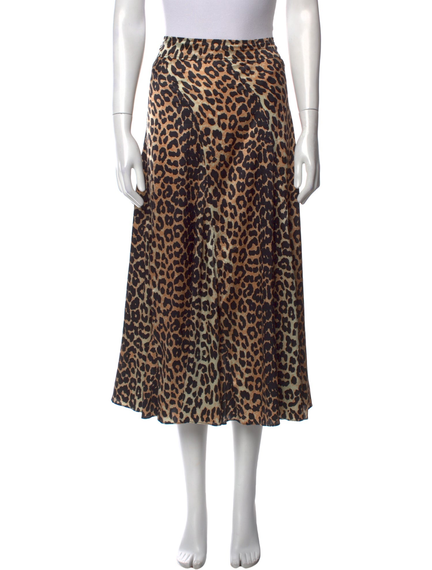 Ganni Silk Midi Length Skirt