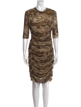 Ganni Animal Print Knee-Length Dress