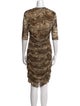 Ganni Animal Print Knee-Length Dress