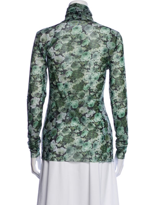 Ganni Floral Print Turtleneck Blouse
