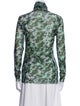 Ganni Floral Print Turtleneck Blouse