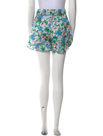 Ganni Floral Print Mini Shorts