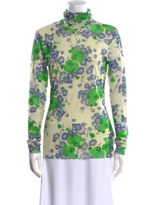 Ganni Floral Print Turtleneck Sweatshirt