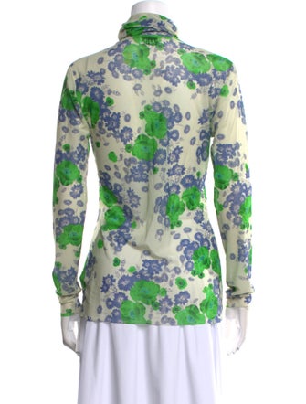 Ganni Floral Print Turtleneck Sweatshirt