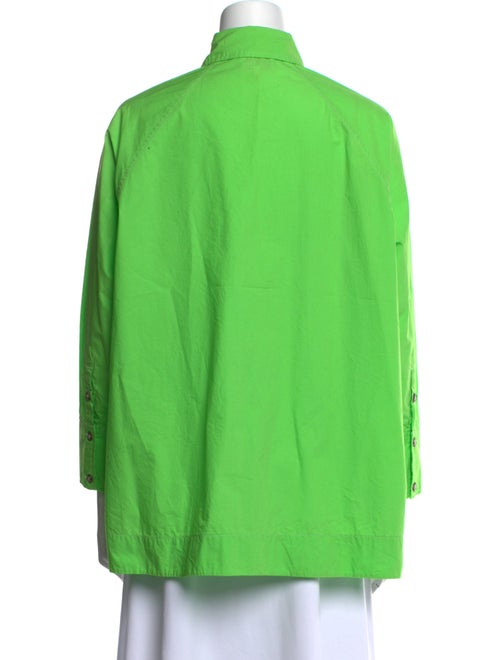 Ganni Three-Quarter Sleeve Button-Up Top
