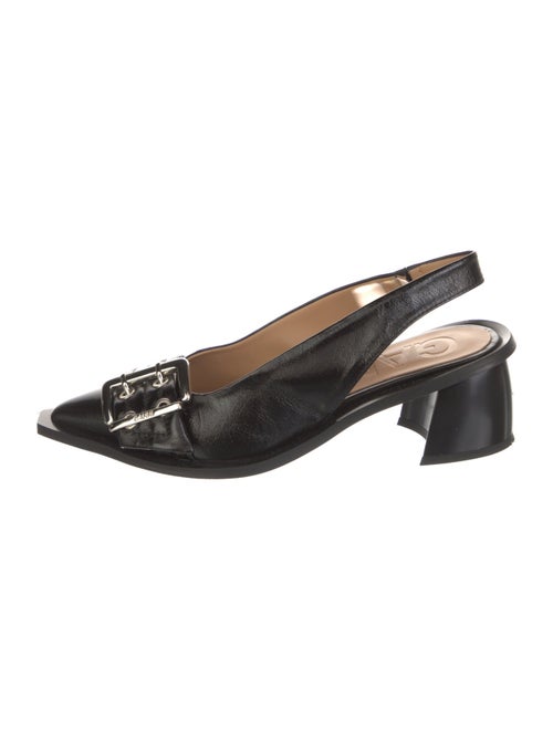 Ganni Leather Slingback Pumps