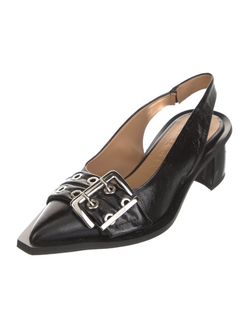 Ganni Leather Slingback Pumps