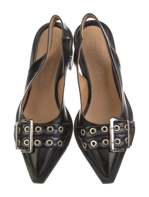 Ganni Leather Slingback Pumps
