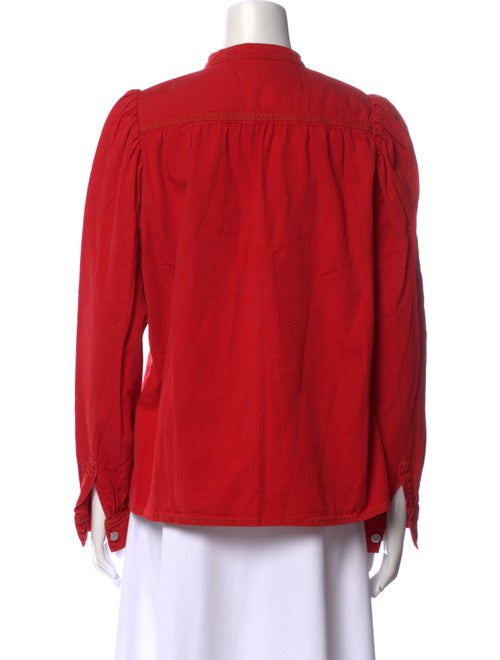 Ganni Mock Neck Long Sleeve Polo