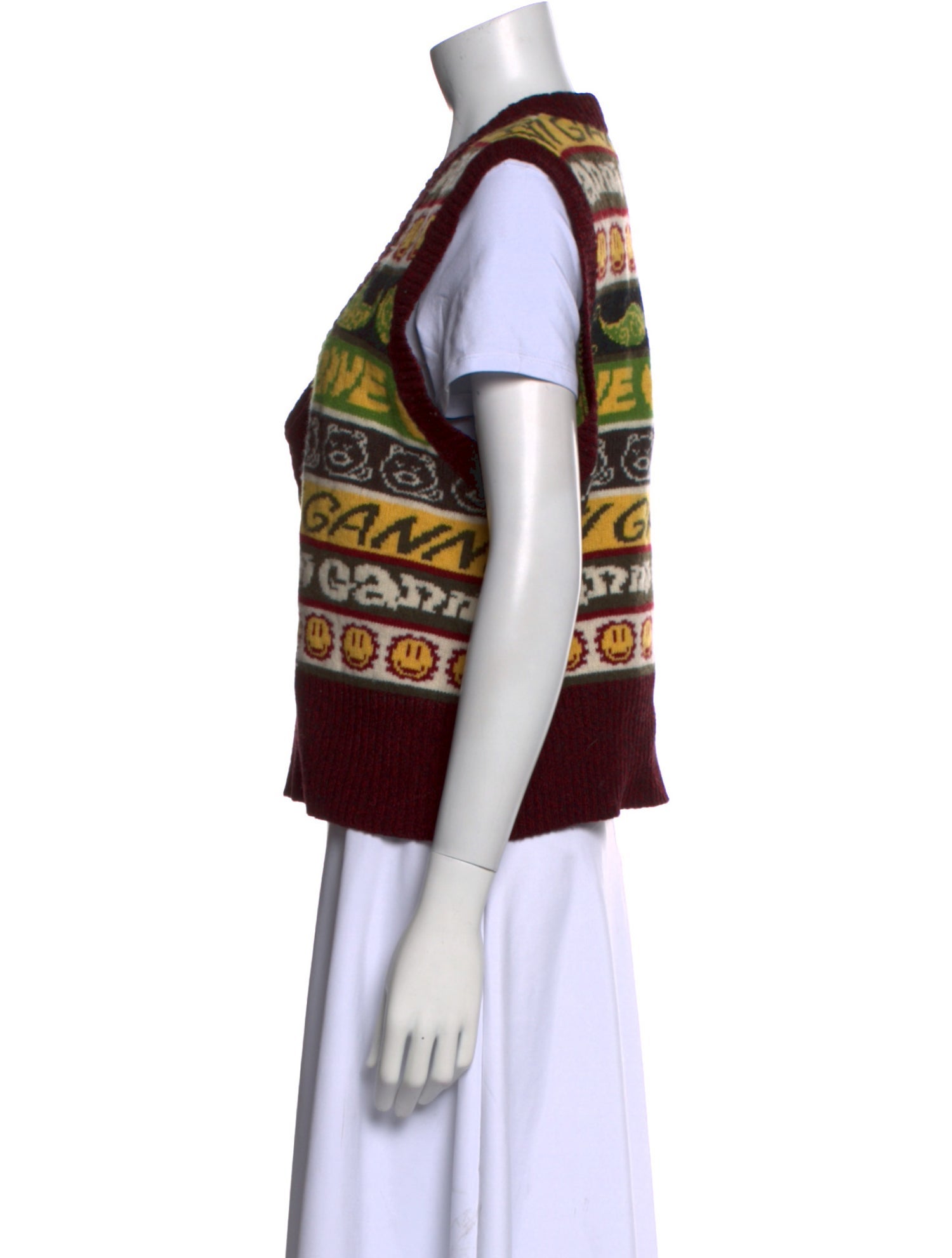 Ganni Wool Graphic Print Sweater