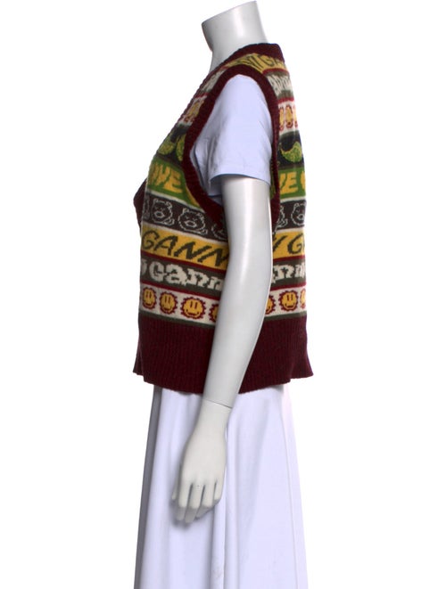 Ganni Wool Graphic Print Sweater