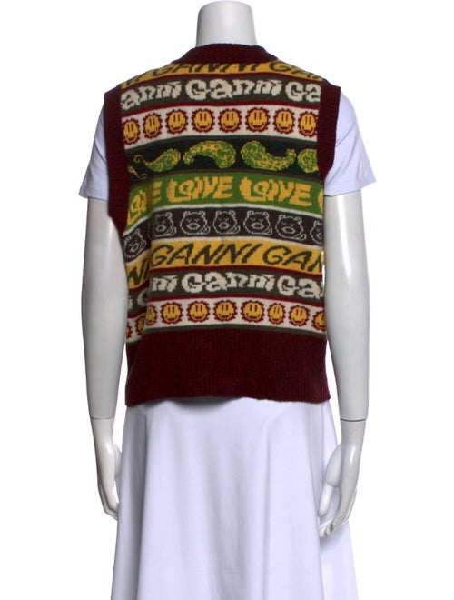 Ganni Wool Graphic Print Sweater