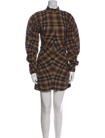 Ganni Plaid Print Mini Dress