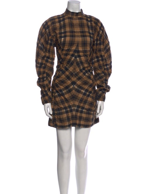 Ganni Plaid Print Mini Dress